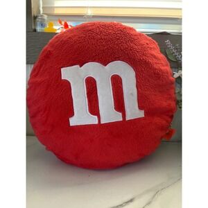 M&M M and M Red Candy Character Plush Pillow Round Stuffed Toy